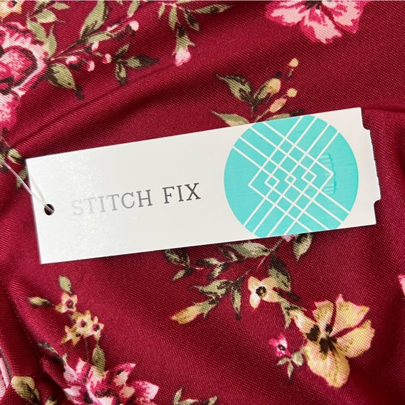 Stitch Fix Women’s Ampton Back Detail Sleeveless Burgundy Floral Knit Top M NWT - Picture 10 of 13